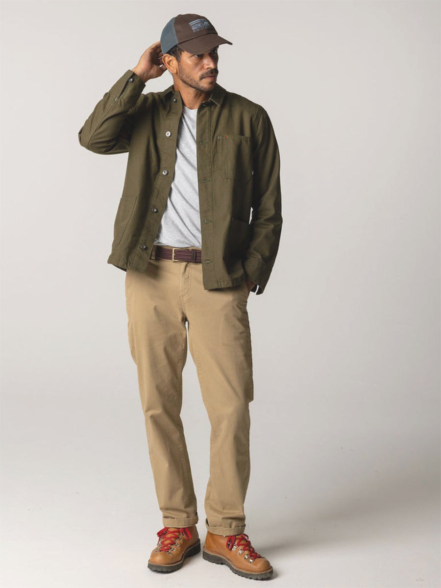 Basset Flannel Lined Chore Jacket - Olive
