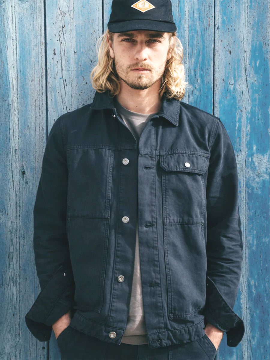 Basset Trucker Jacket - Navy