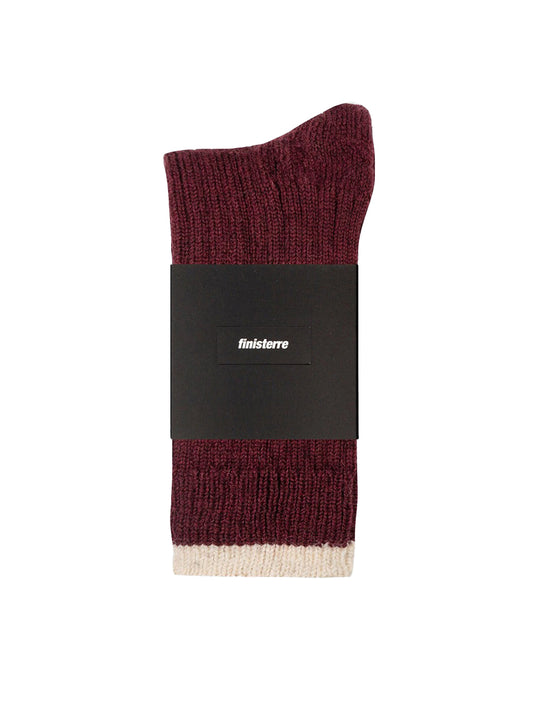 Bosun Socks - Black Cherry & Ecru