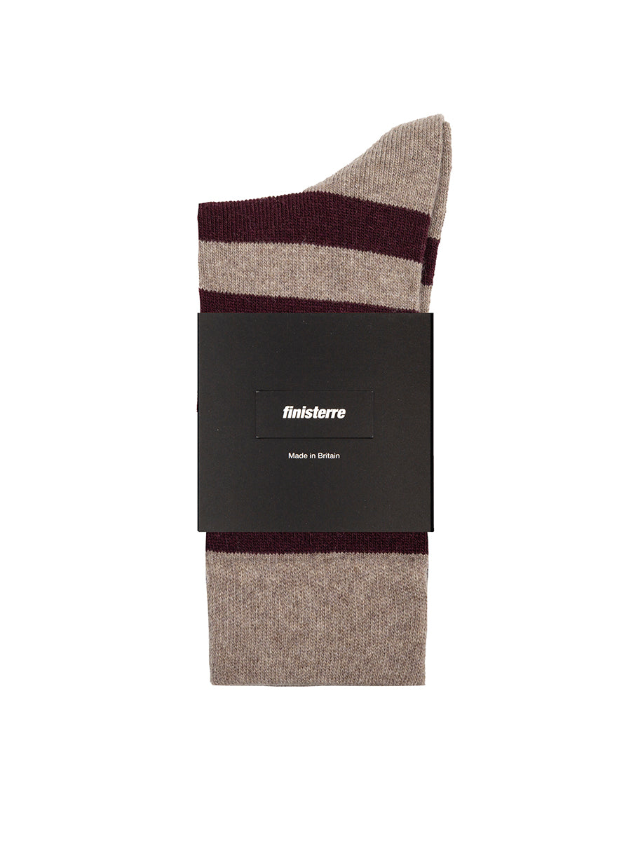 Classic Blue Toe Striped Sock - Plum & Cherry Bark
