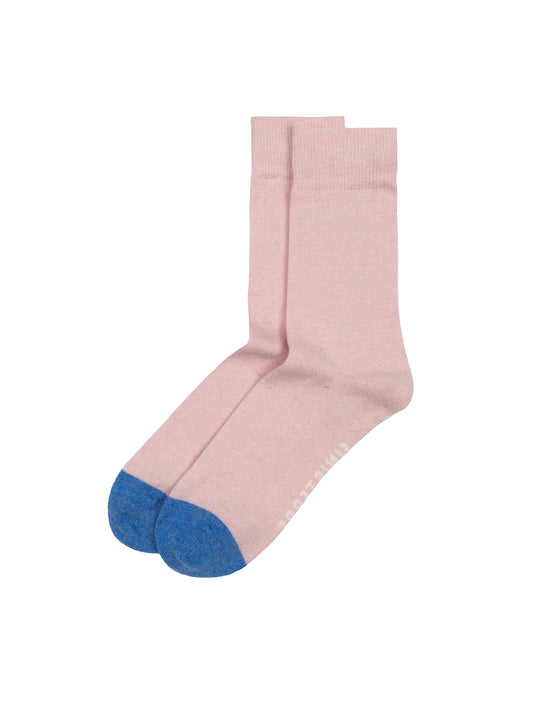 Classic Socks with Blue Toe - Clay
