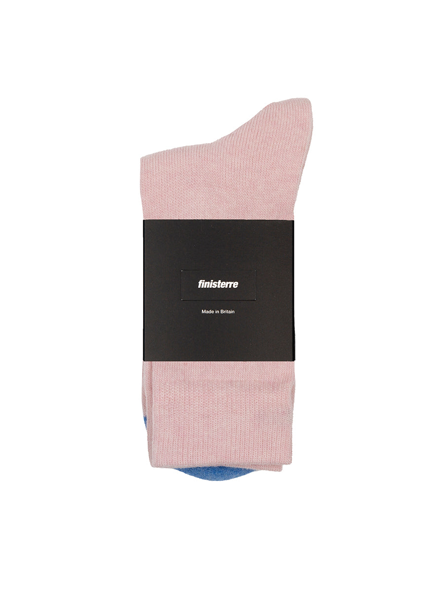 Classic Socks with Blue Toe - Clay