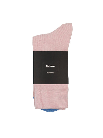 Classic Socks with Blue Toe - Clay