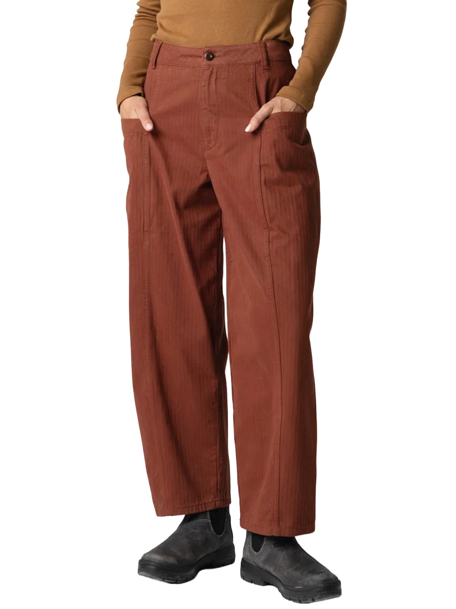 Croft Barrel Trousers - Mahogany Brown