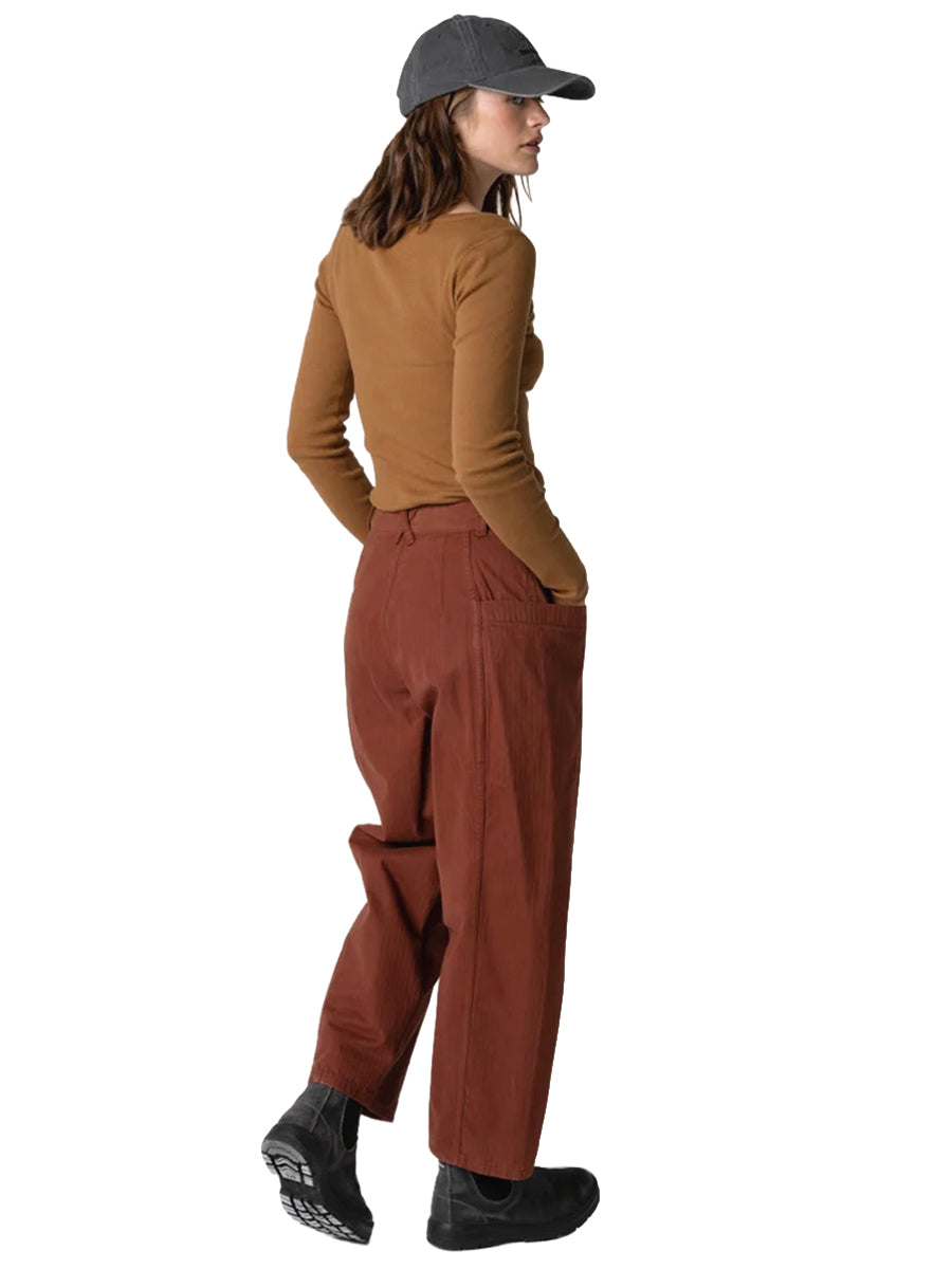Croft Barrel Trousers - Mahogany Brown