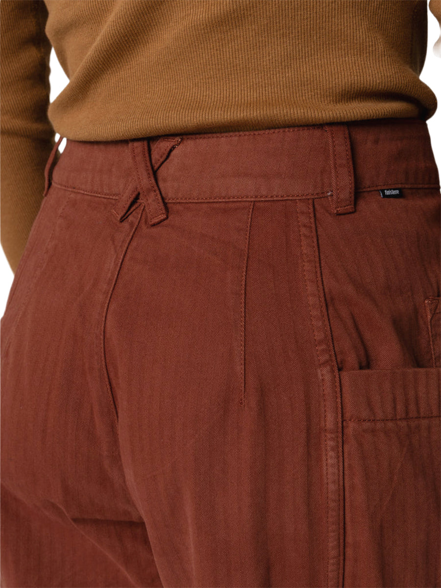 Croft Barrel Trousers - Mahogany Brown