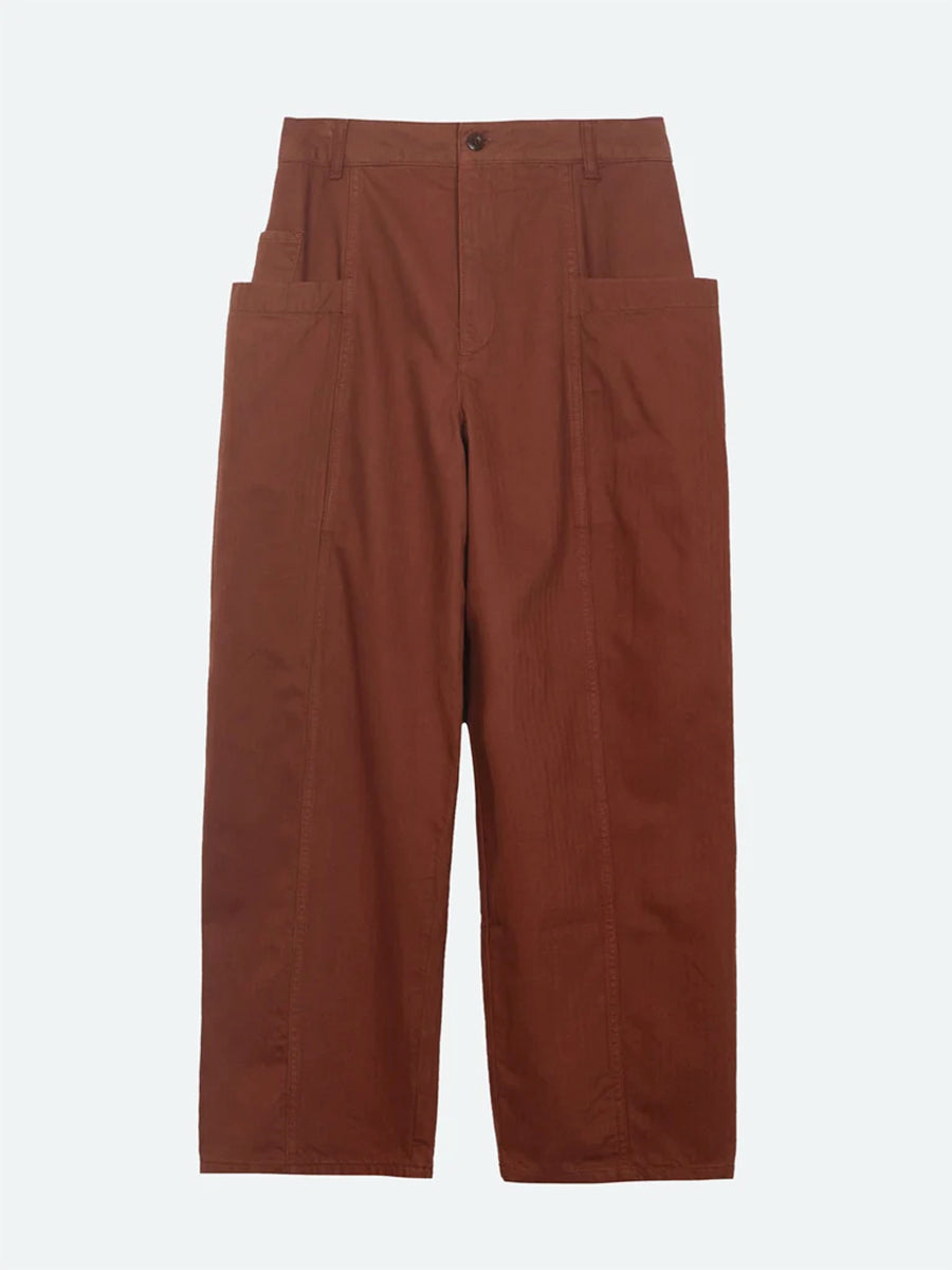 Croft Barrel Trousers - Mahogany Brown