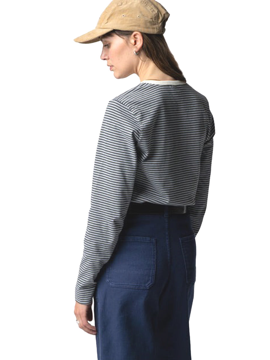 Eldon Long Sleeve Stripe Tee - Winter Sky & Bay Leaf