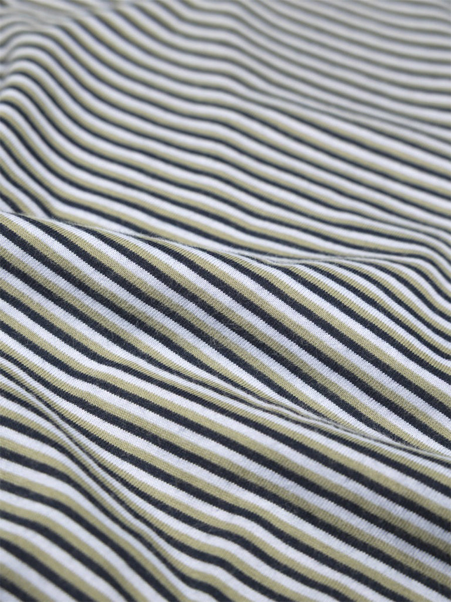 Eldon Long Sleeve Stripe Tee - Winter Sky & Bay Leaf
