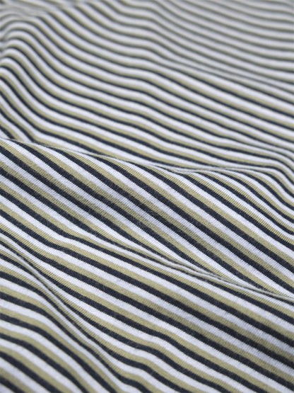Eldon Long Sleeve Stripe Tee - Winter Sky & Bay Leaf