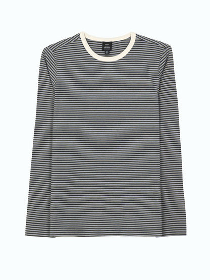 Eldon Long Sleeve Stripe Tee - Winter Sky & Bay Leaf