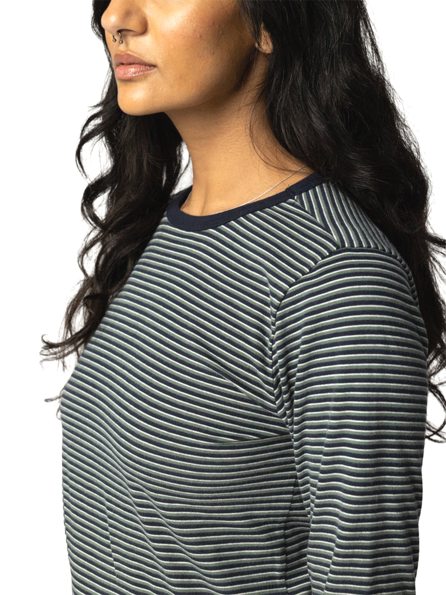 Eldon Long Sleeve Stripe Tee - Sailboat Green, Ecru, & Navy