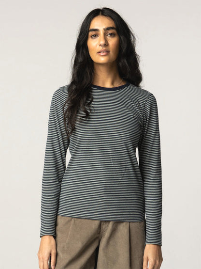 Eldon Long Sleeve Stripe Tee - Sailboat Green, Ecru, & Navy