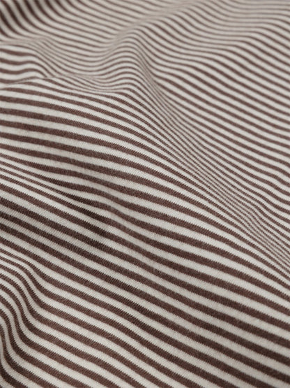 Eldon Stripe Long Sleeve Tee -  Burnt Heather, Ecru, & Dark Ocean