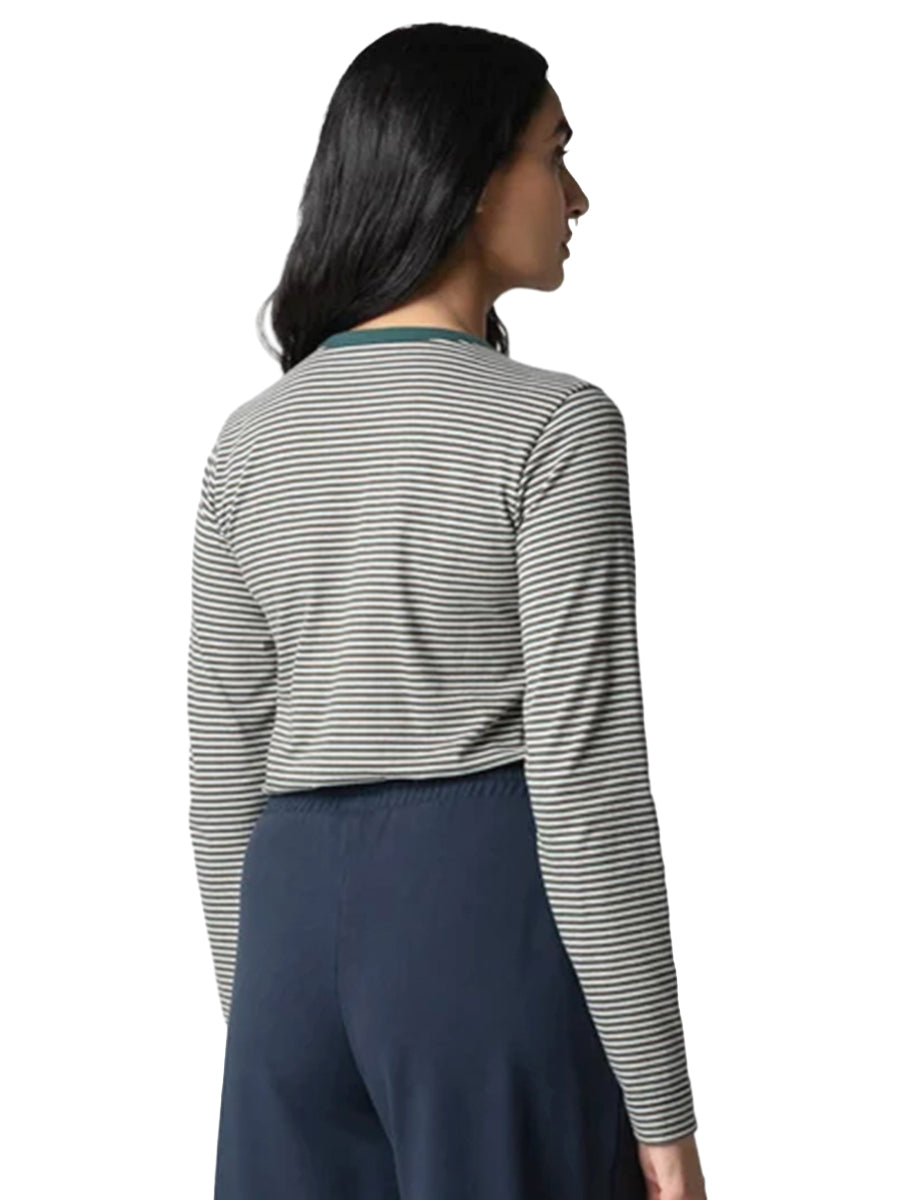 Eldon Stripe Long Sleeve Tee -  Acorn, Harbour Teal, & Ecru