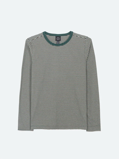 Eldon Stripe Long Sleeve Tee -  Acorn, Harbour Teal, & Ecru