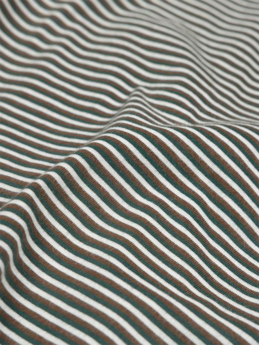 Eldon Stripe Long Sleeve Tee -  Acorn, Harbour Teal, & Ecru