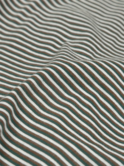 Eldon Stripe Long Sleeve Tee -  Acorn, Harbour Teal, & Ecru