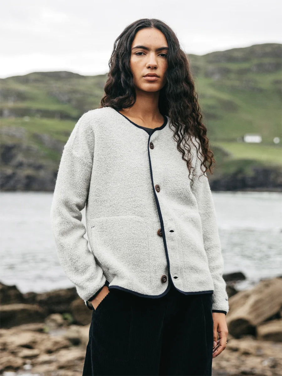 Elowen Fleece Cardigan - Dove Grey