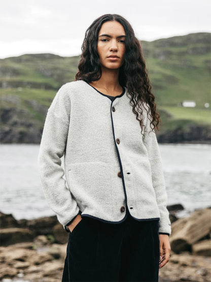 Elowen Fleece Cardigan - Dove Grey