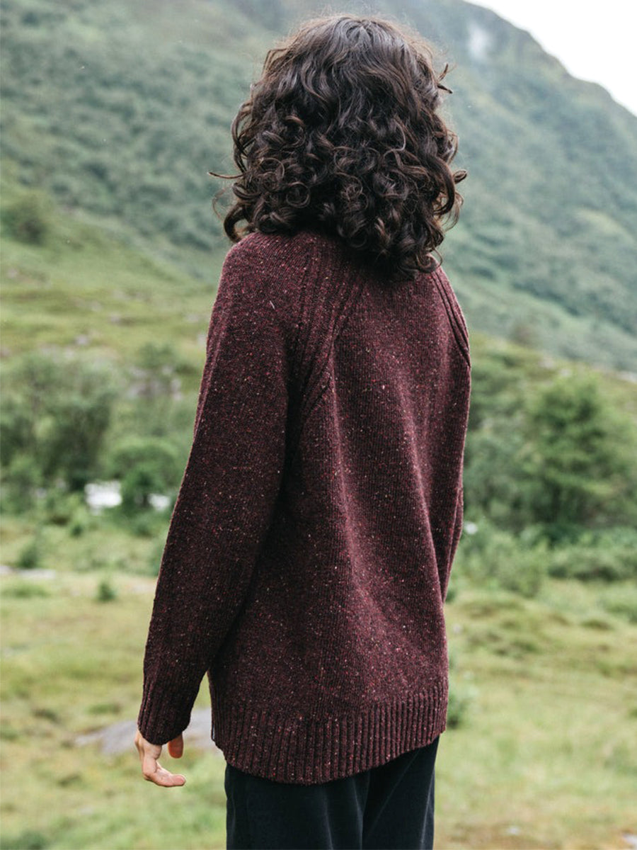 Farne Rollneck Sweater - Black Cherry