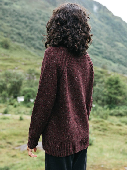 Farne Rollneck Sweater - Black Cherry