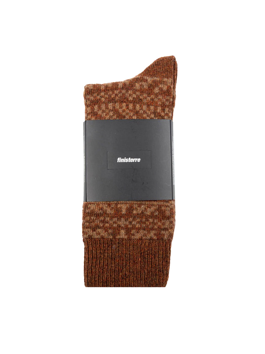 Fen Fair Isle Socks - Chestnut & Woodsmoke