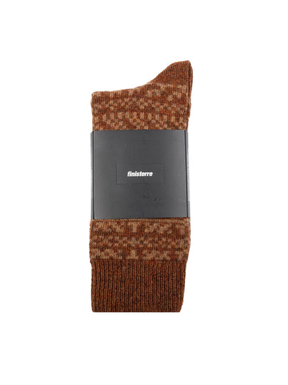 Fen Fair Isle Socks - Chestnut & Woodsmoke