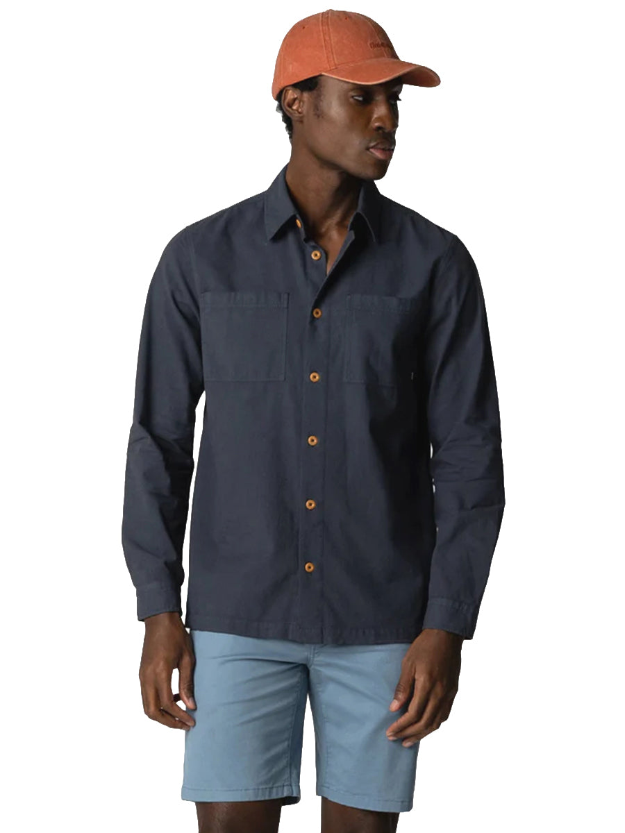 Hendra Long Sleeve Shirt - Navy