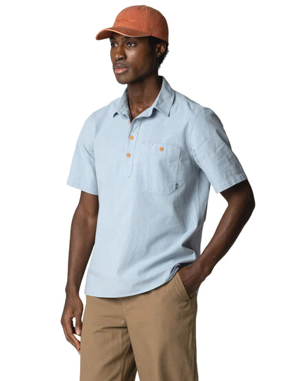 Hendra Pop-Over Short Sleeve Shirt - Dusty Blue