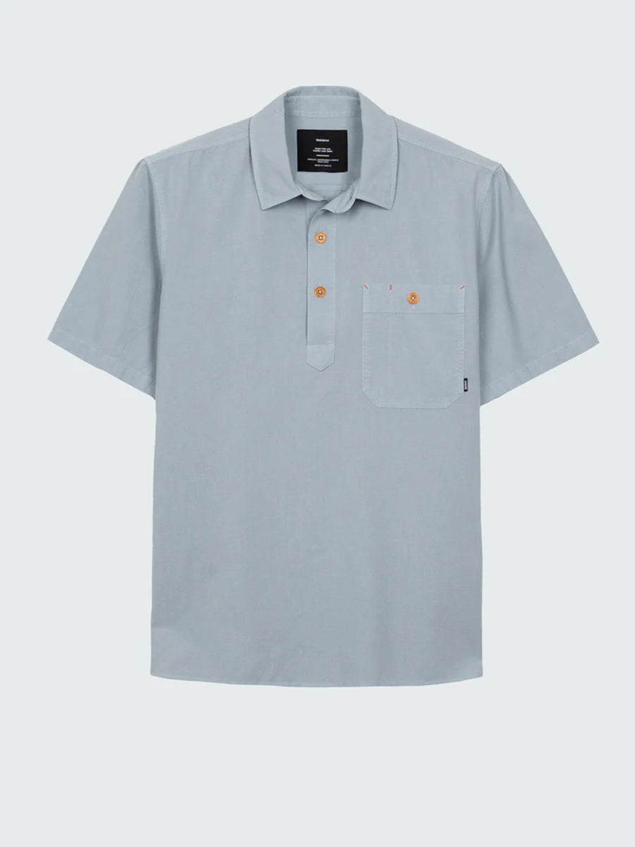 Hendra Pop-Over Short Sleeve Shirt - Dusty Blue