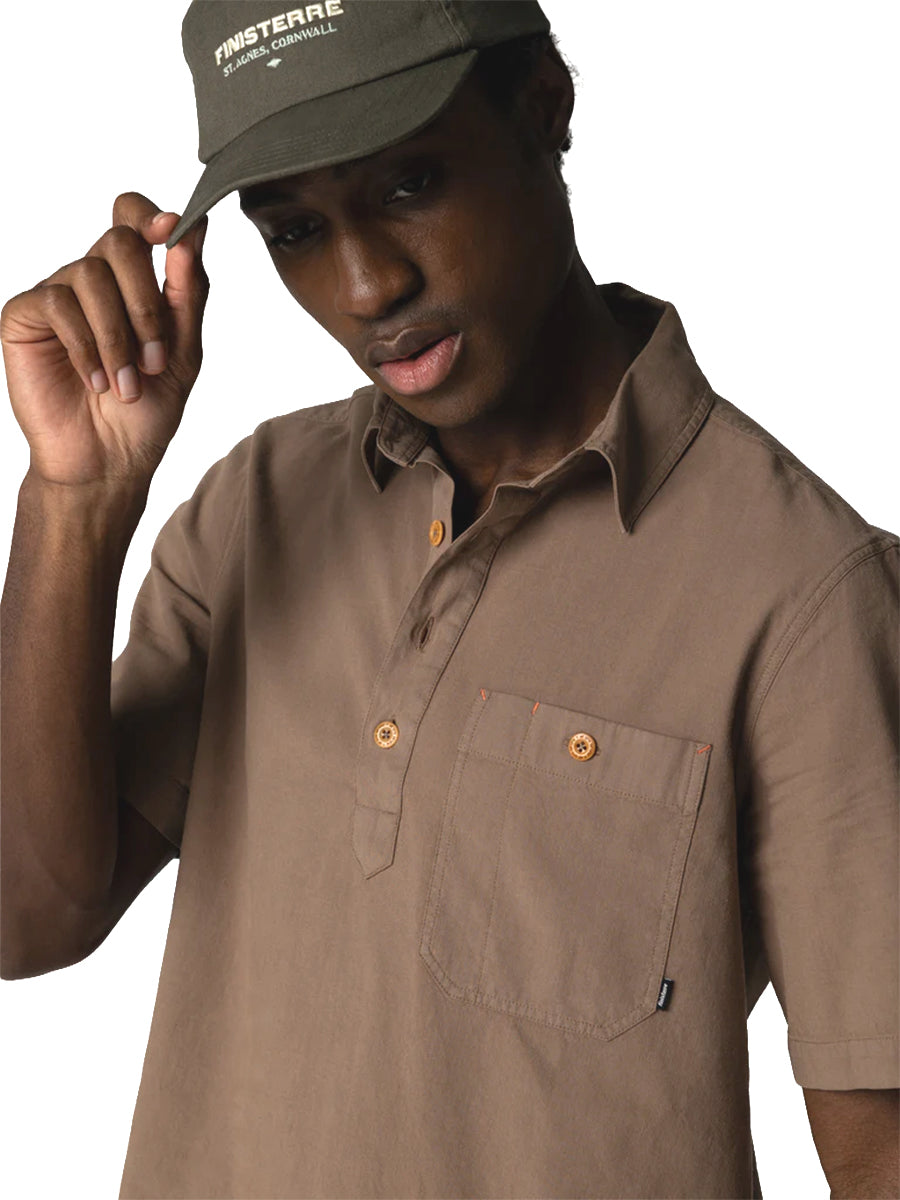 Hendra Pop-Over Short Sleeve Shirt - Woodsmoke