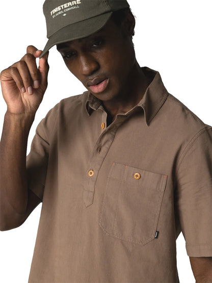 Hendra Pop-Over Short Sleeve Shirt - Woodsmoke