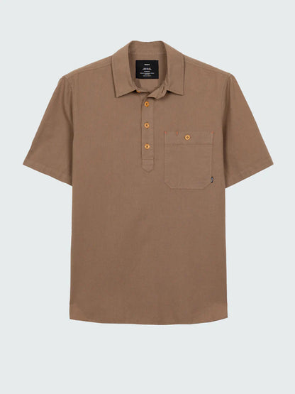 Hendra Pop-Over Short Sleeve Shirt - Woodsmoke