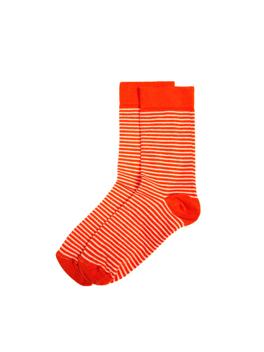 Holm Socks - Flame & Ecru