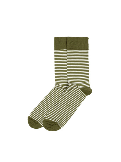 Holm Socks - Olive & Ecru