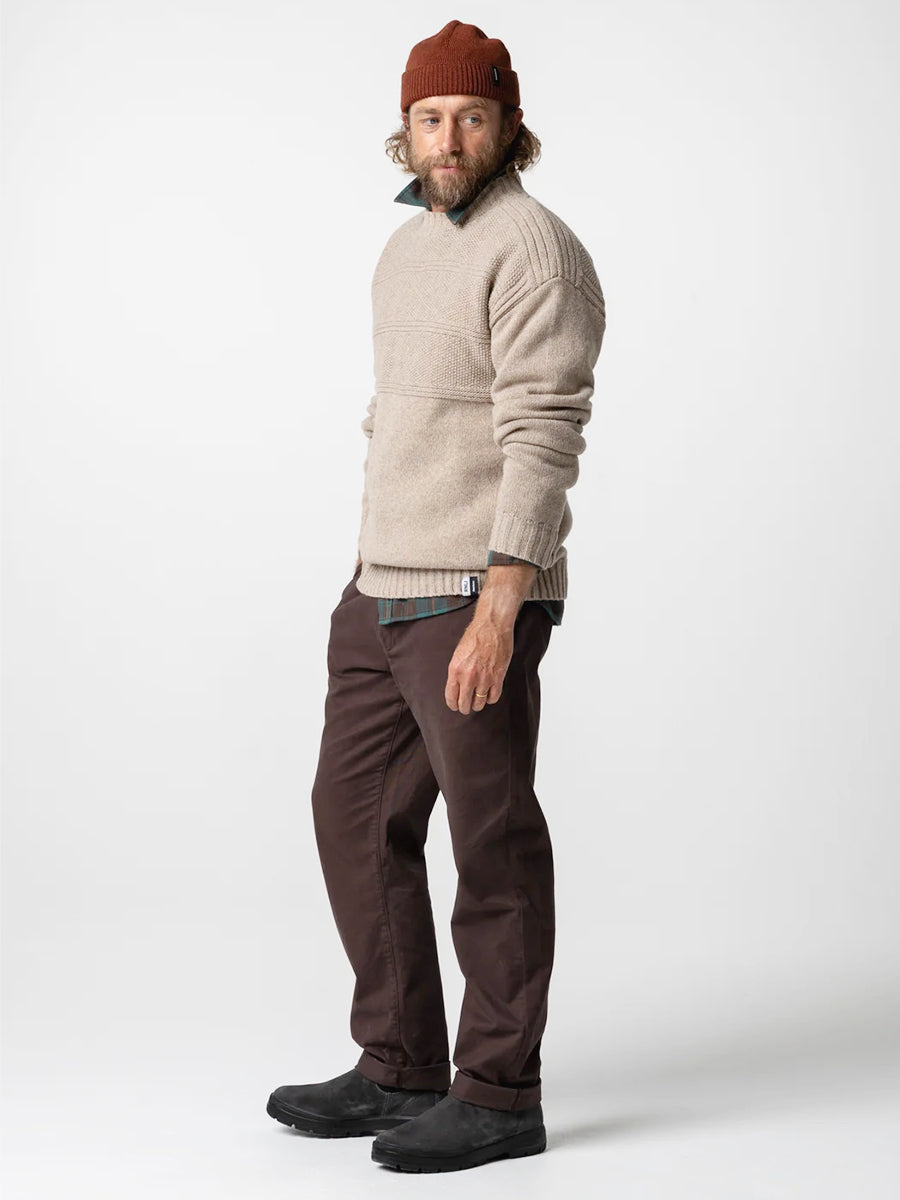 Men's RNLI Polperro Crew Jumper - Oatmeal