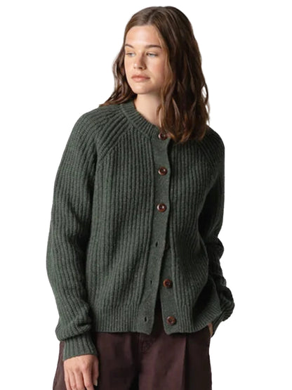 Mora Crew Cardigan - Evergreen
