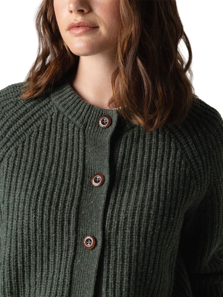 Mora Crew Cardigan - Evergreen