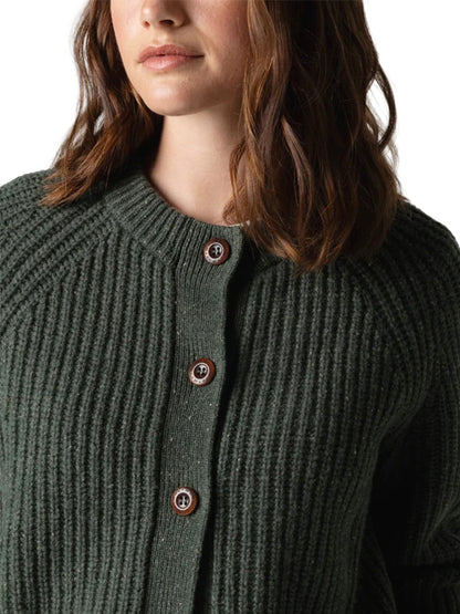 Mora Crew Cardigan - Evergreen