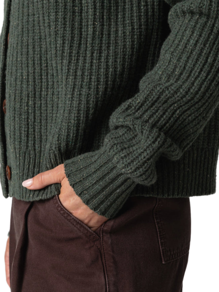Mora Crew Cardigan - Evergreen