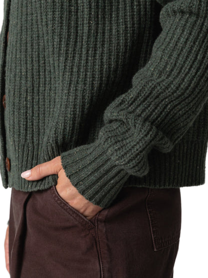 Mora Crew Cardigan - Evergreen