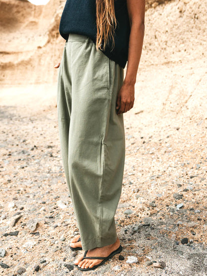 Morva Barrel Trousers - Nettle