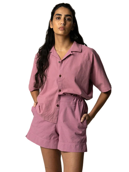 Morva Short Sleeve Shirt - Dark Coral