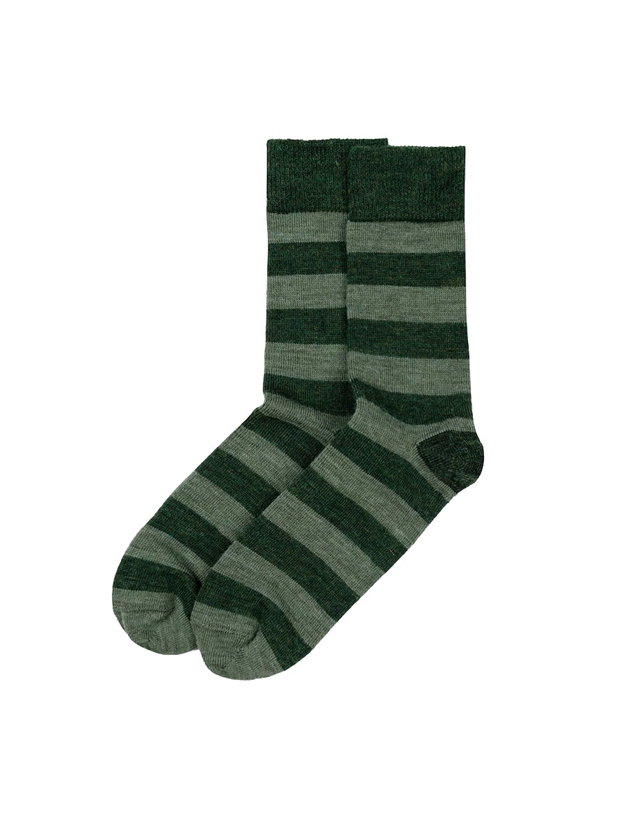 Original Stripe Socks - Olive & Light Olive