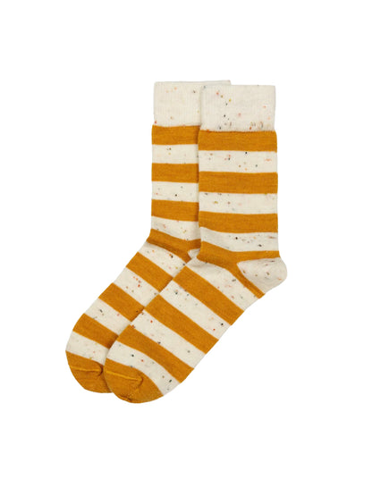 Original Stripe Socks - Burnt Yellow & Ecru
