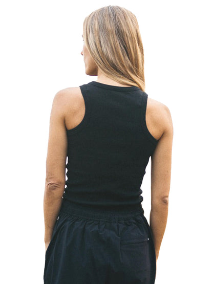 Powes Ribbed Tank - Black