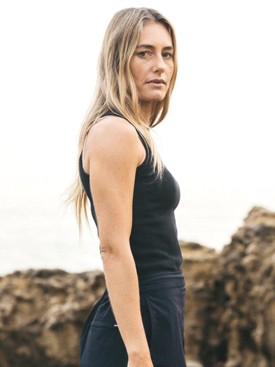 Powes Ribbed Tank - Black