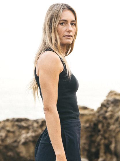 Powes Ribbed Tank - Black