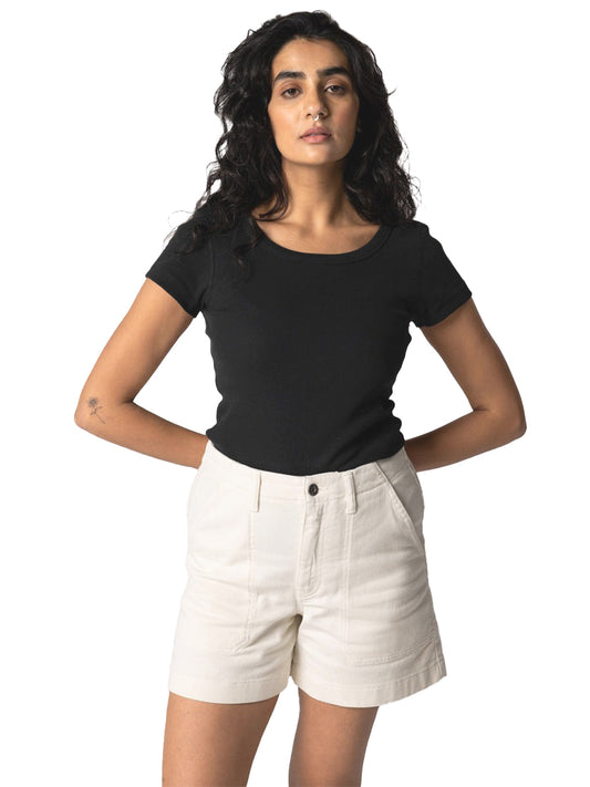 Powes Ribbed Tee - Black